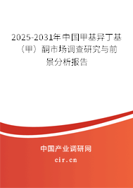 2025-2031年中國甲基異丁基（甲）酮市場調查研究與前景分析報告