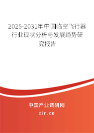 2025-2031年中國臨空飛行器行業現狀分析與發展趨勢研究報告