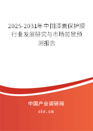 2025-2031年中國漆面保護膜行業發展研究與市場前景預測報告