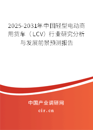 2025-2031年中國輕型電動商用貨車（LCV）行業研究分析與發展前景預測報告