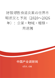 好酸球性食道炎薬の世界市場狀況と予測（2020～2026年）：企業·地域·種類·用途別