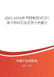 2025-2031年中國車載VCD行業(yè)市場研究及前景分析報告