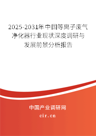 2025-2031年中國等離子廢氣凈化器行業現狀深度調研與發展前景分析報告