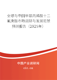 全球與中國甲基丙烯酸十二氟庚酯市場調研與發展前景預測報告（2025年）