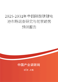2025-2031年中國磷酸鐵鋰電池市場調查研究與前景趨勢預測報告