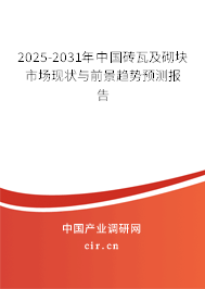 2025-2031年中國磚瓦及砌塊市場現狀與前景趨勢預測報告