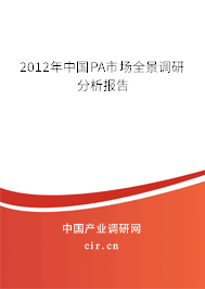 2012年中國PA市場全景調研分析報告