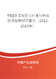中國浙江電熨斗行業分析及投資戰略研究報告（2012-2016年）