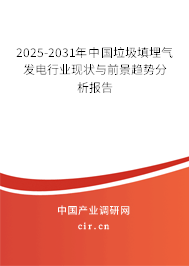 2025-2031年中國垃圾填埋氣發電行業現狀與前景趨勢分析報告