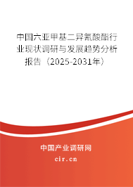 中國六亞甲基二異氰酸酯行業現狀調研與發展趨勢分析報告（2025-2031年）