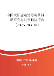 中國太陽能電池導電漿料市場研究與前景趨勢報告（2025-2031年）