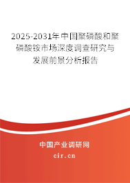 2025-2031年中國聚磷酸和聚磷酸銨市場深度調(diào)查研究與發(fā)展前景分析報告