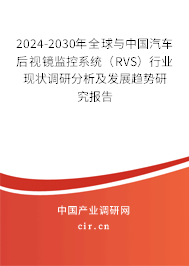 2024-2030年全球與中國汽車后視鏡監控系統（RVS）行業現狀調研分析及發展趨勢研究報告