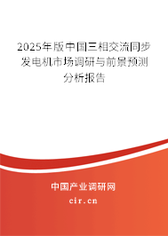 2025年版中國三相交流同步發電機市場調研與前景預測分析報告