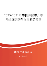 2025-2031年中國保險中介市場全面調(diào)研與發(fā)展趨勢預測