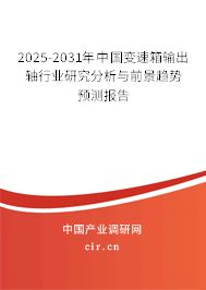 2025-2031年中國變速箱輸出軸行業研究分析與前景趨勢預測報告