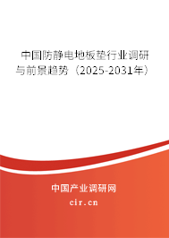 中國防靜電地板墊行業調研與前景趨勢（2025-2031年）