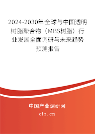 2024-2030年全球與中國透明樹脂聚合物（MBS樹脂）行業(yè)發(fā)展全面調(diào)研與未來趨勢預測報告