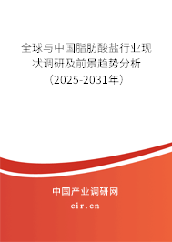 全球與中國脂肪酸鹽行業現狀調研及前景趨勢分析（2025-2031年）