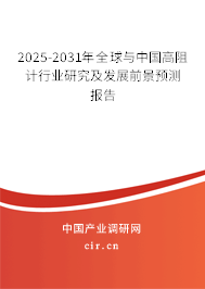 2025-2031年全球與中國高阻計行業(yè)研究及發(fā)展前景預測報告
