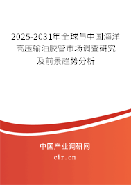 2025-2031年全球與中國海洋高壓輸油膠管市場調查研究及前景趨勢分析