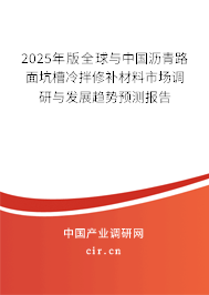 2025年版全球與中國瀝青路面坑槽冷拌修補材料市場調研與發展趨勢預測報告