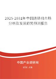 2025-2031年中國連鑄機市場分析及發展趨勢預測報告