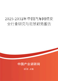 2025-2031年中國汽車網絡安全行業研究與前景趨勢報告