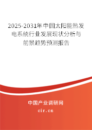 2025-2031年中國太陽能熱發電系統行業發展現狀分析與前景趨勢預測報告