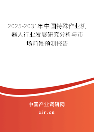 2025-2031年中國特殊作業(yè)機(jī)器人行業(yè)發(fā)展研究分析與市場前景預(yù)測報告