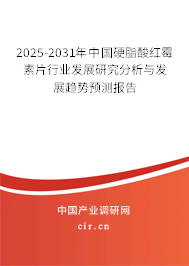 2025-2031年中國硬脂酸紅霉素片行業發展研究分析與發展趨勢預測報告