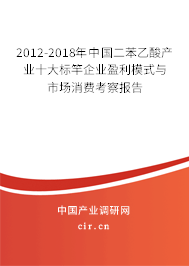 2012-2018年中國二苯乙酸產業十大標竿企業盈利模式與市場消費考察報告
