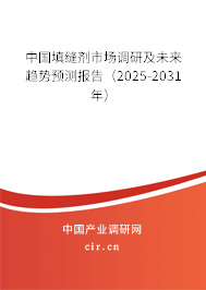 中國填縫劑市場調研及未來趨勢預測報告（2025-2031年）