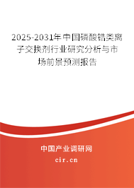 2025-2031年中國磷酸鋯類離子交換劑行業研究分析與市場前景預測報告