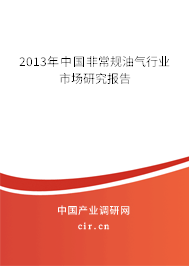 2013年中國非常規油氣行業市場研究報告