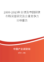 2009-2013年全球及中國鋼鐵市場深度研究及企業競爭力分析報告