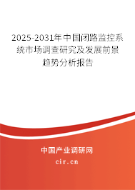 2025-2031年中國閉路監控系統市場調查研究及發展前景趨勢分析報告