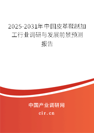 2025-2031年中國皮革鞣制加工行業(yè)調(diào)研與發(fā)展前景預(yù)測報告