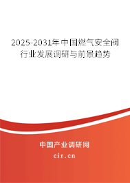 2025-2031年中國燃氣安全閥行業發展調研與前景趨勢