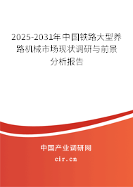 2025-2031年中國鐵路大型養路機械市場現狀調研與前景分析報告