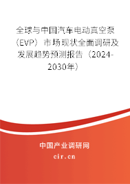 全球與中國汽車電動真空泵（EVP）市場現狀全面調研及發展趨勢預測報告（2024-2030年）