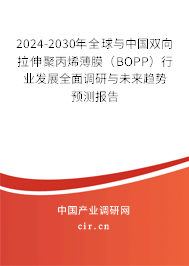 2024-2030年全球與中國雙向拉伸聚丙烯薄膜（BOPP）行業(yè)發(fā)展全面調研與未來趨勢預測報告