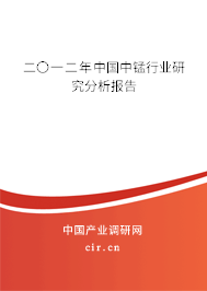二〇一二年中國中錳行業研究分析報告