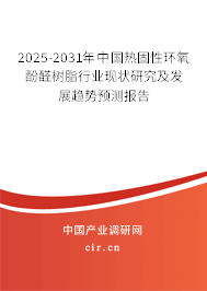 2025-2031年中國熱固性環氧酚醛樹脂行業現狀研究及發展趨勢預測報告