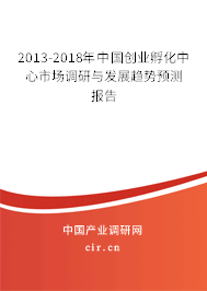 2013-2018年中國創業孵化中心市場調研與發展趨勢預測報告