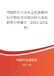 中國仿生與納米工程表面材料市場現狀深度調研與發展趨勢分析報告（2025-2031年）