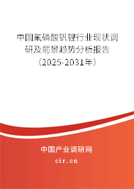 中國氟磷酸釩鋰行業現狀調研及前景趨勢分析報告（2025-2031年）