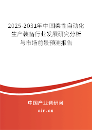2025-2031年中國柔性自動化生產裝備行業發展研究分析與市場前景預測報告