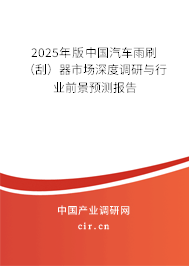 2025年版中國汽車雨刷（刮）器市場深度調研與行業前景預測報告