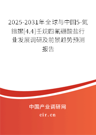 2025-2031年全球與中國5-氮鎓螺[4.4]壬烷四氟硼酸鹽行業(yè)發(fā)展調(diào)研及前景趨勢預測報告